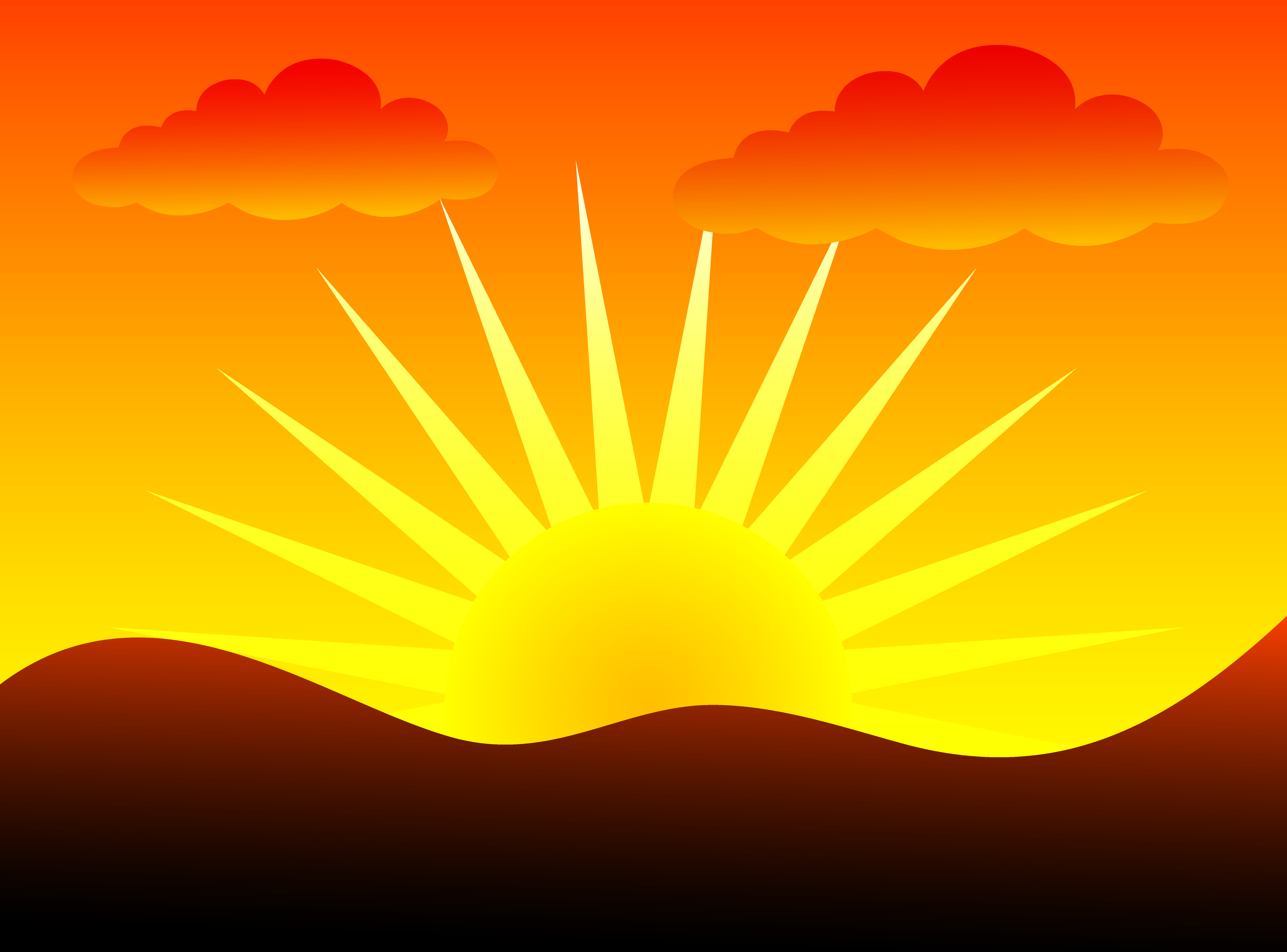 7130x5273 Sunset Over Hills - Drawing Of Sunset In Hills