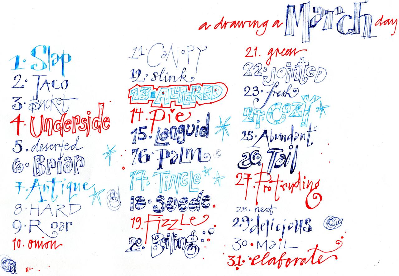 1280x887 A Drawing A Day March Drawing Word Prompt List Sketchbook - Drawing Of The Day