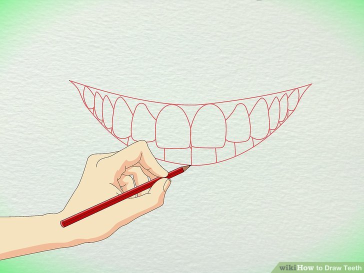 728x546 How To Draw Teeth Steps - Drawing Of The Teeth