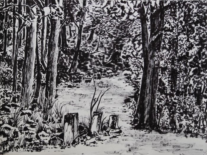 Drawing Of The Woods at PaintingValley.com | Explore collection of ...