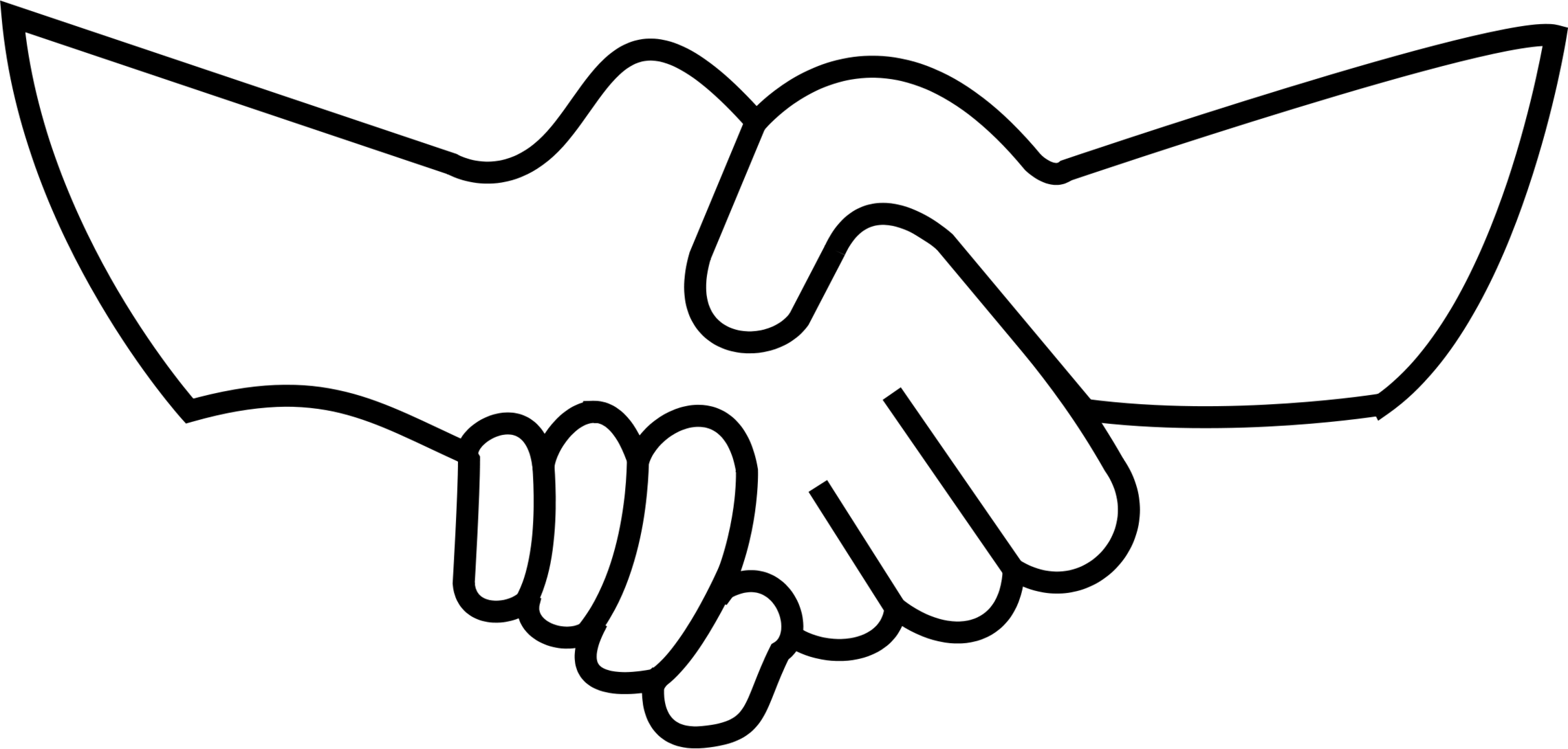 2280x1090 Handshake Banner Black And White Stock Two Huge Freebie - Drawing Of Two Hands Shaking