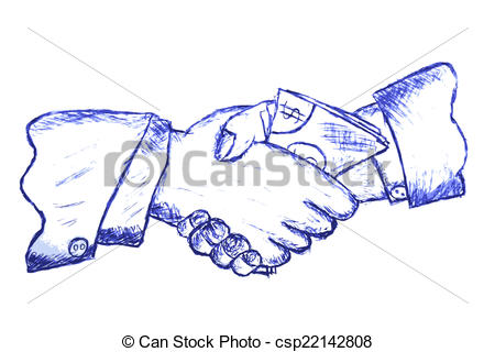 450x320 Two Hand Shaking With Money - Drawing Of Two Hands Shaking