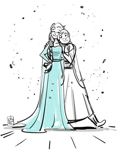 450x582 paul briggs an old drawing of these two sisters! - Drawing Of Two Sisters