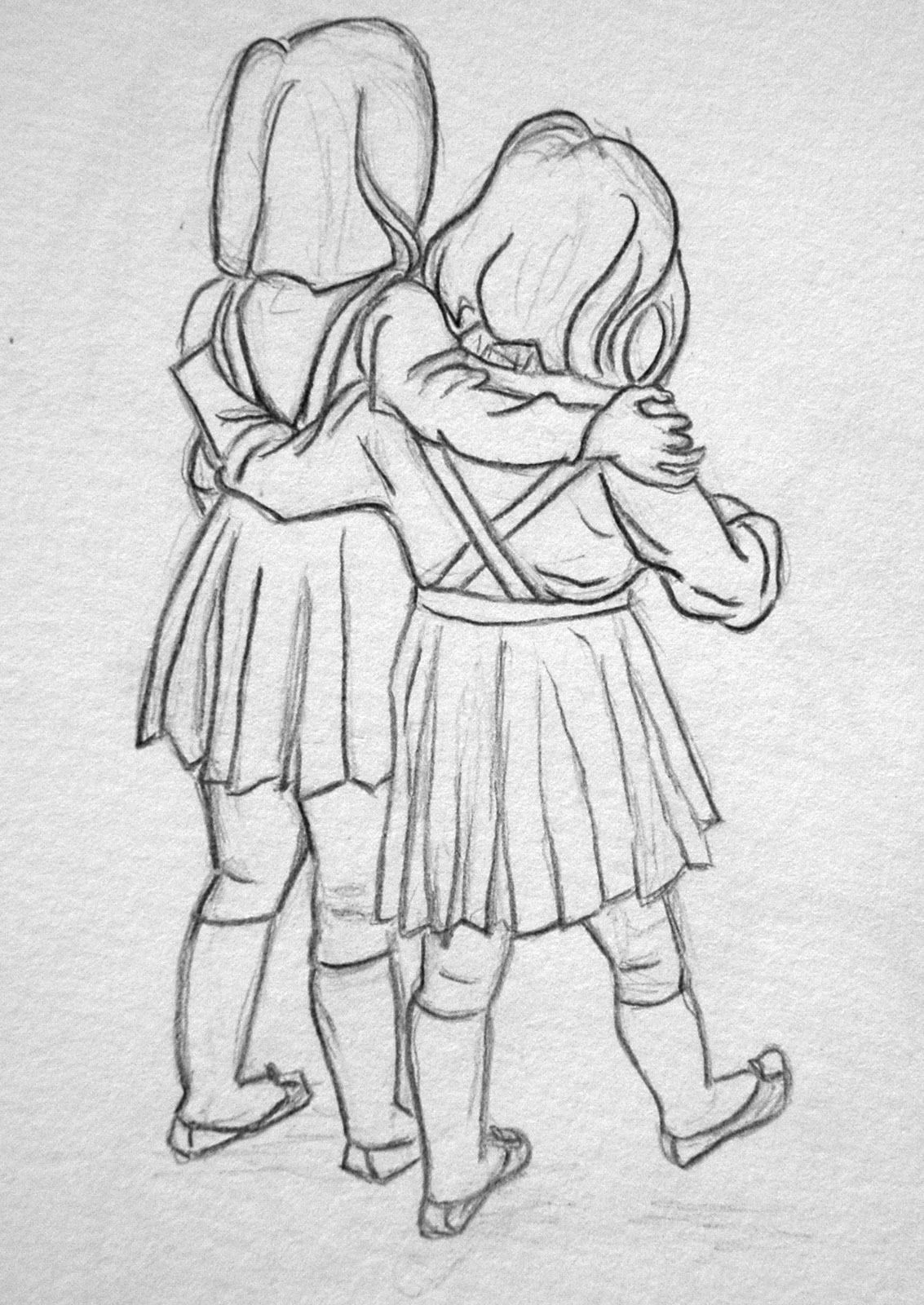 1133x1600 sisters pencil sketch coloring pages in sketches - Drawing Of Two Sisters
