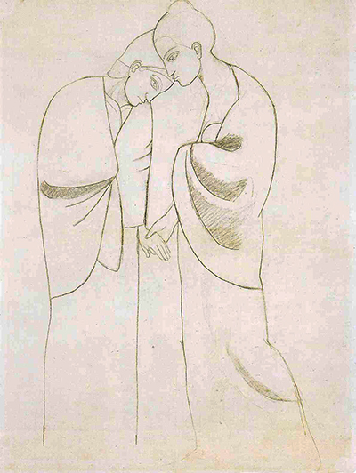 400x532 study to two sisters - Drawing Of Two Sisters