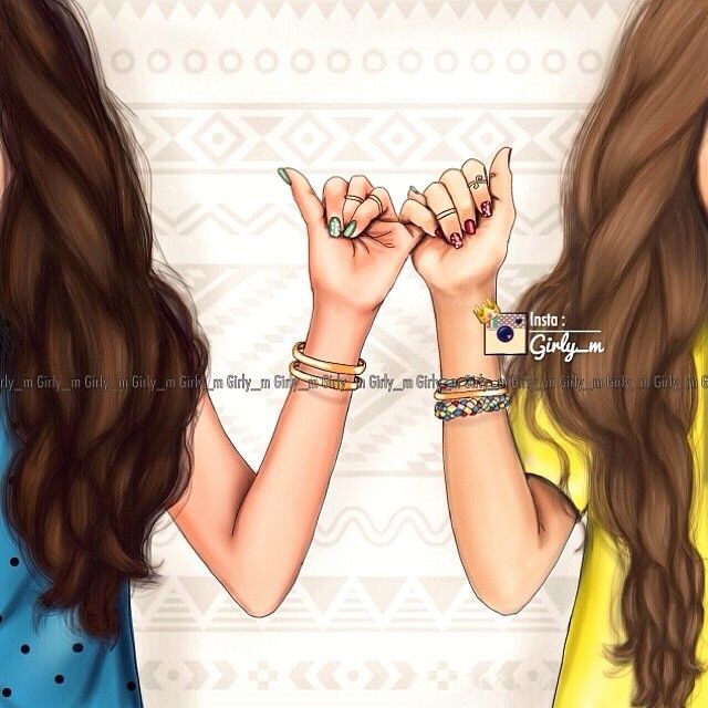 640x640 two sisters girly m bff drawings, best friend drawings - Drawing Of Two Sisters