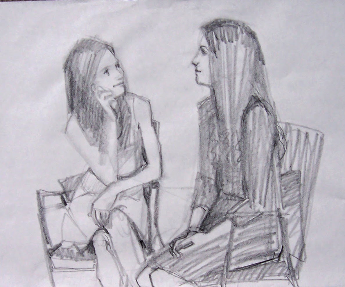 Рисунок сестры карандашом