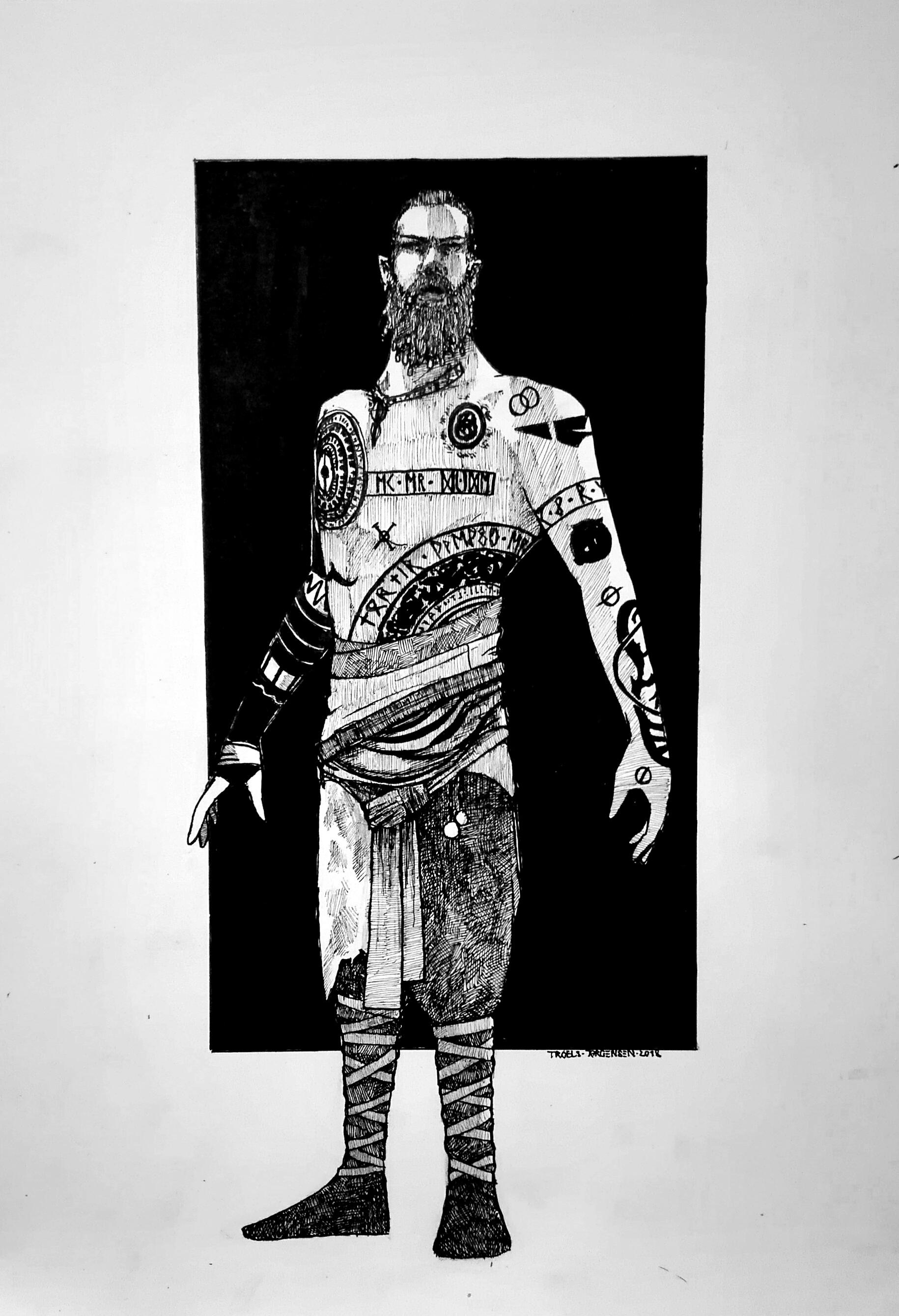 1830x2678 drawing of the stranger from god of war awesome villain gaming - Drawing Of War