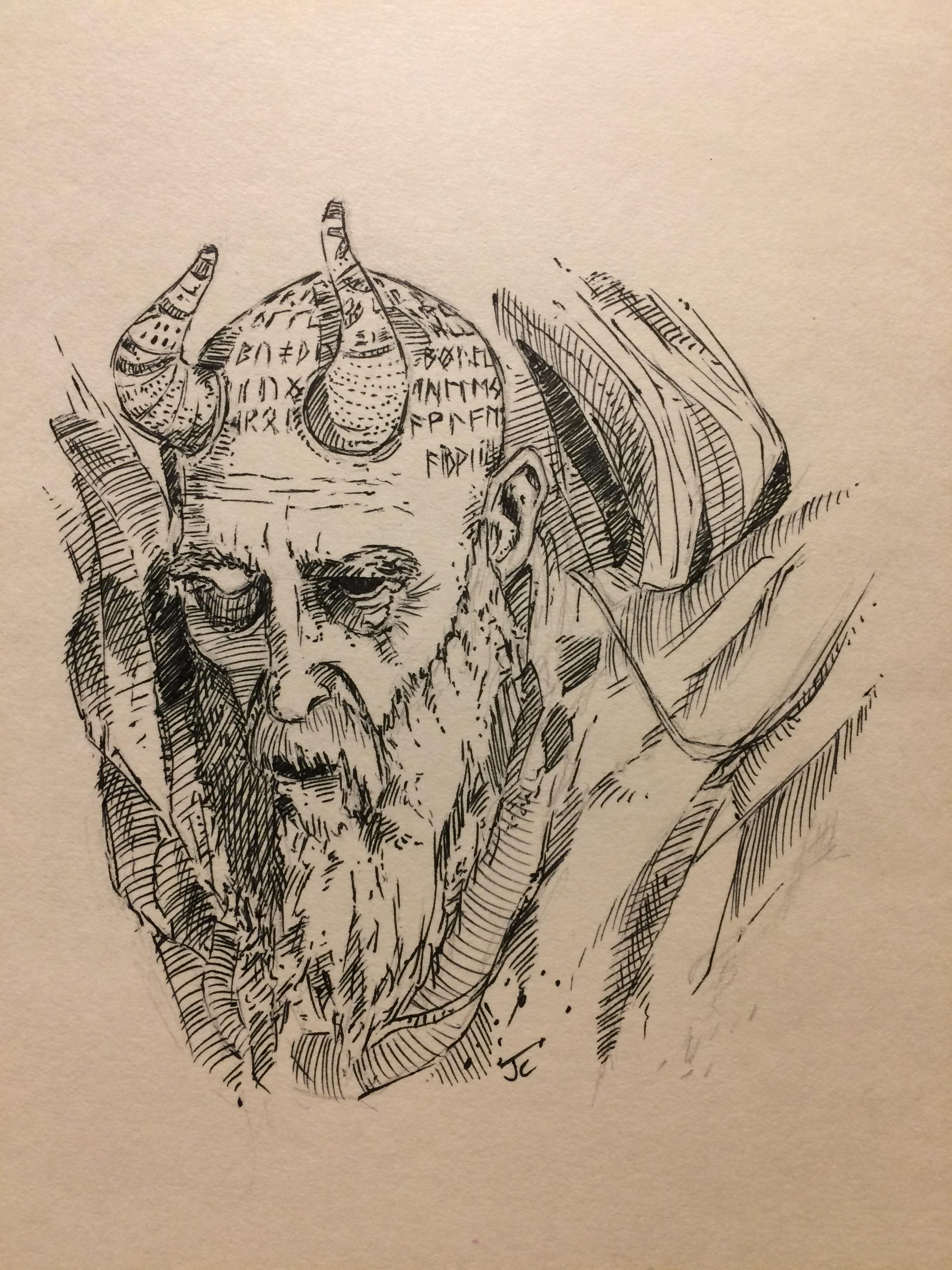 2448x3264 For Today's Drawing, I Thought I'd Draw The Great And Wise Mimir - Drawing Of War