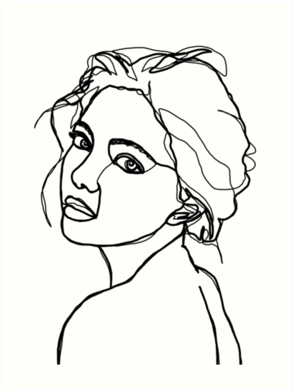 413x549 Woman's Face Line Drawing - Drawing Of Womans Face