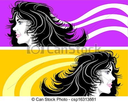 450x358 Banner Of Woman Face Illustration Of A Womans Face In Profile - Drawing Of Womans Face