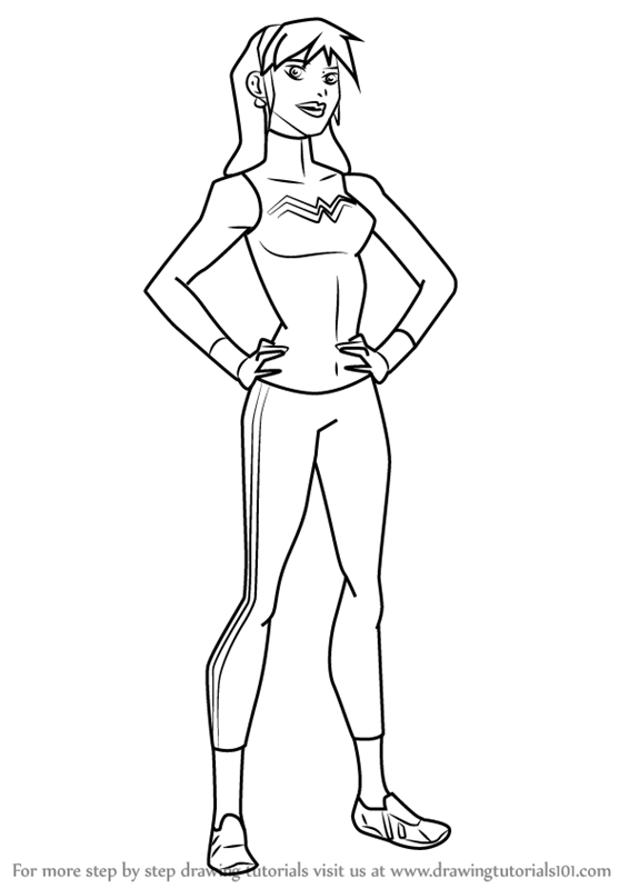 566x800 Learn How To Draw Wonder Girl From Young Justice - Drawing Of Young Girl