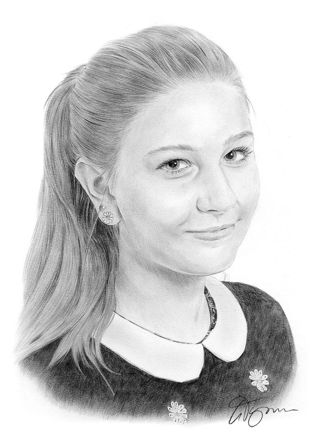 1000x1415 Pencil Drawing Of A Young Girl - Drawing Of Young Girl