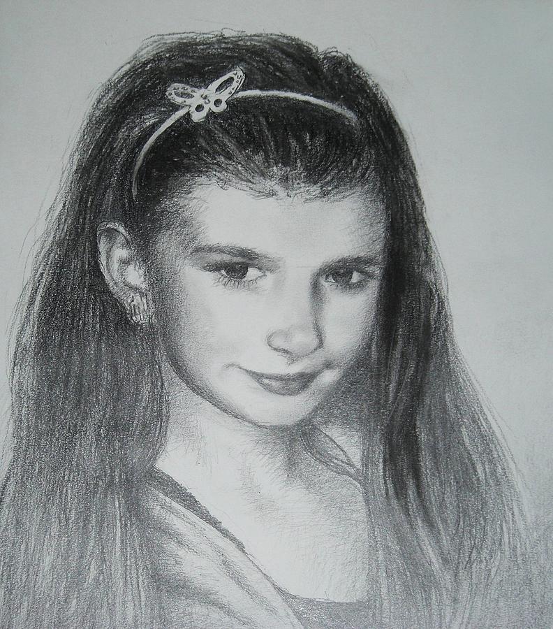 792x900 Young Girl's Face Drawing - Drawing Of Young Girl