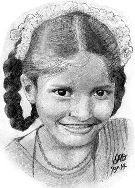 273x380 Young Girl From India Drawing - Drawing Of Young Girl
