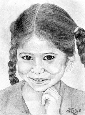 289x390 Young Pakistani Girl Drawing - Drawing Of Young Girl