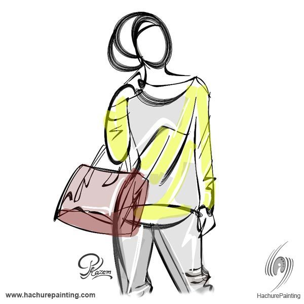 600x600 Young Girl Standing, Drawing From Front View Tutorial - Drawing Of Young Girl