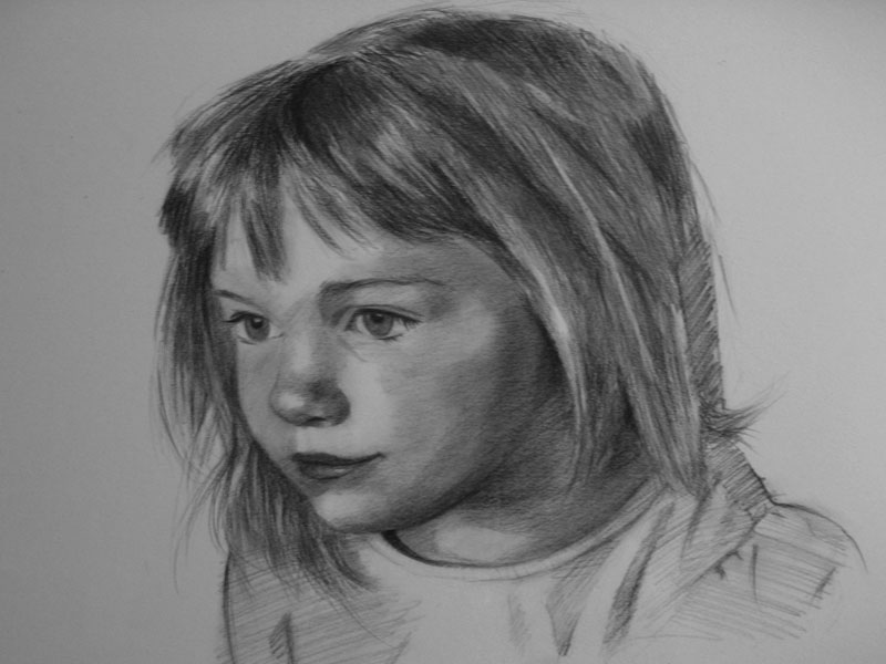 800x600 Portrait Sketch Of Young Girl - Drawing Of Young Girl
