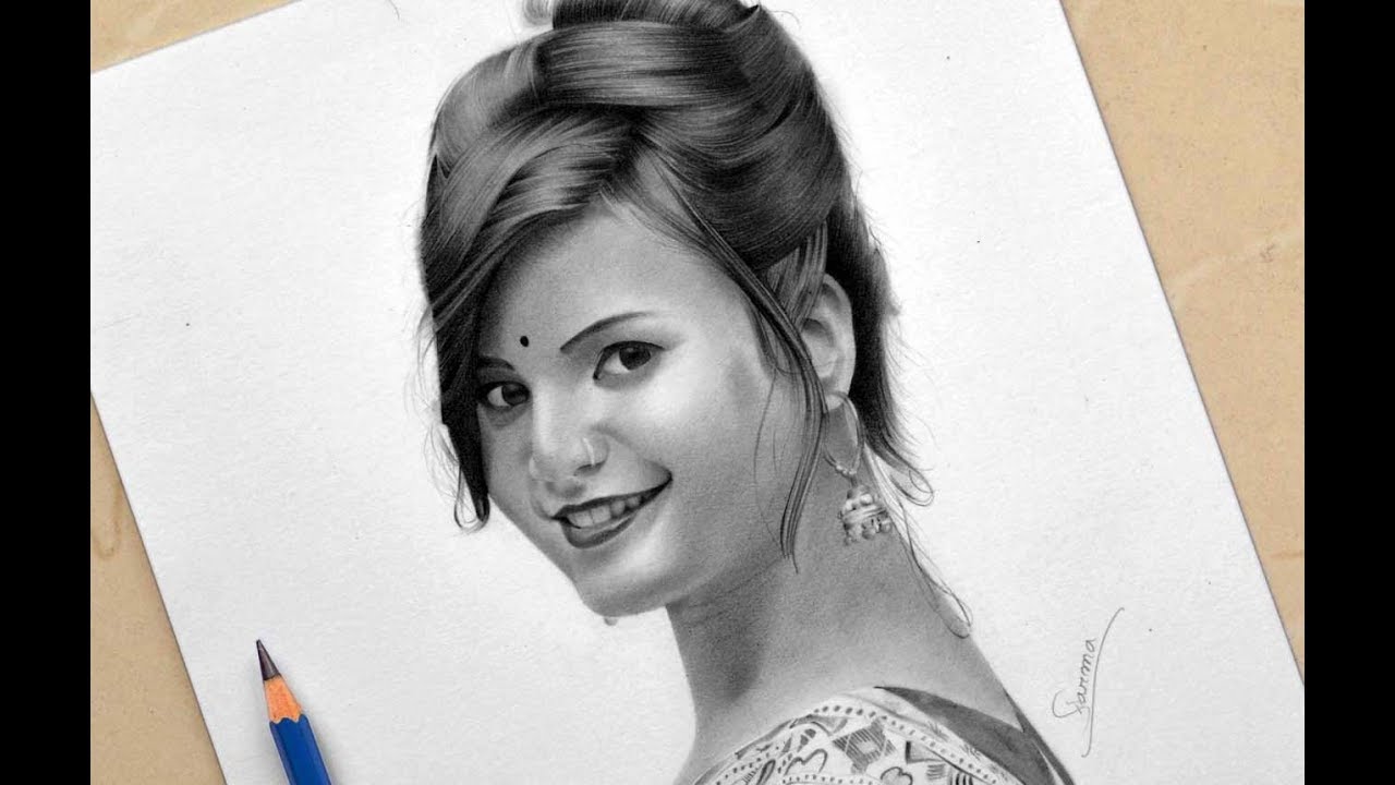 1280x720 Drawing Young Girl - Drawing Of Young Girl