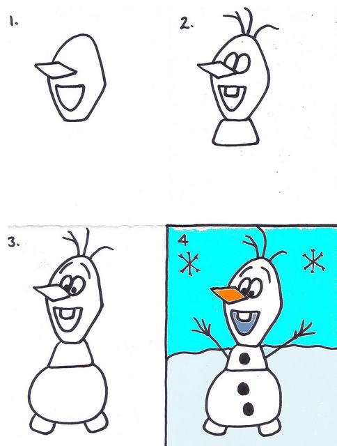 484x640 How To Draw Olaf The Snowman - Drawing Olaf The Snowman