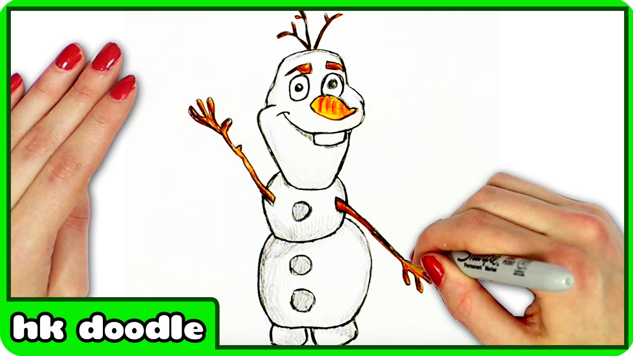1280x720 How To Draw Olaf The Snowman From Disney's Frozen - Drawing Olaf The Snowman