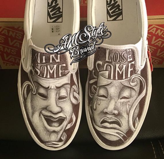 570x553 Pen And Ink Drawings On Converse Smile Now Cry Later Win Etsy - Drawing On Converse