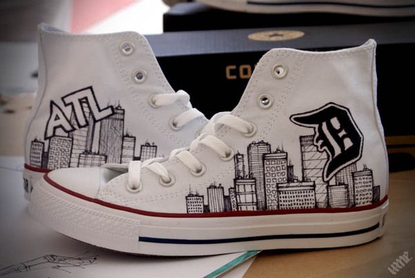600x402 Footsie In Shoes, Converse Drawing - Drawing On Converse