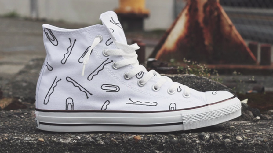 894x500 Pins Drawn On White Converse - Drawing On Converse