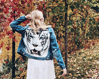 340x270 Drawing Denim Jacket Etsy - Drawing On Jeans