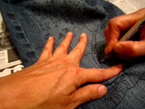 480x360 Drawing Jeans With Fabric Pen Is This Asmr - Drawing On Jeans