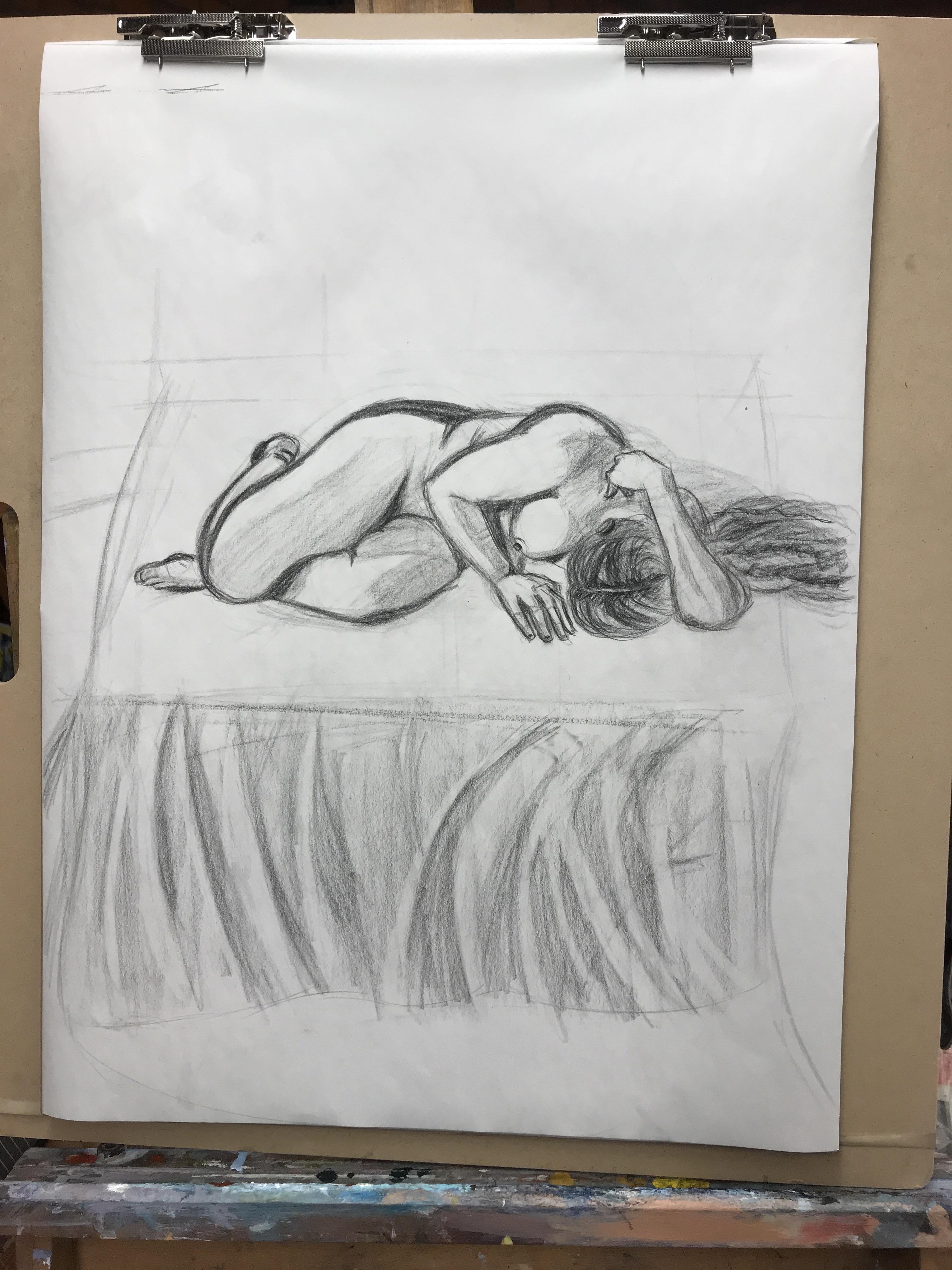3024x4032 Figure Drawing, Charcoal Pencil On Newsprint Learnart - Drawing On Newsprint