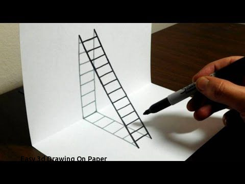 480x360 easy drawing on paper trick art on line paper drawing half - Drawing On Paper