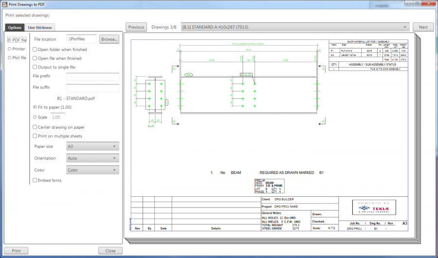 900x531 Print Drawings To Pdf Tekla User Assistance - Drawing On Pdf