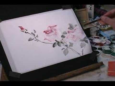 480x360 How To Draw Roses On Rice Paper In Watercolor - Drawing On Rice Paper