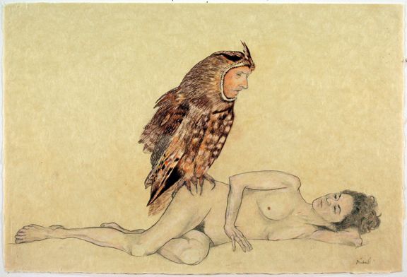 576x392 The Visitation Drawing On Rice Paper Michael Hecht Art - Drawing On Rice Paper