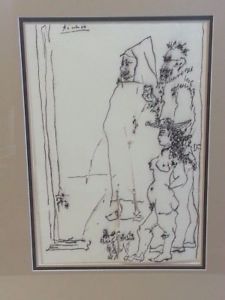 225x300 Picasso Original Ink On Vellum Artist In The Mirror Hand Signed - Drawing On Vellum