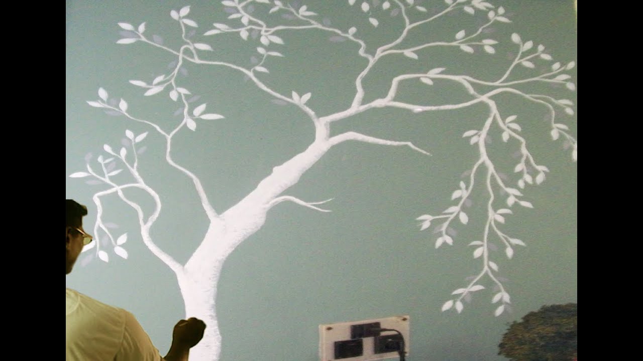1280x720 How To Draw A Tree Painting On The Wall - Drawing On Wall