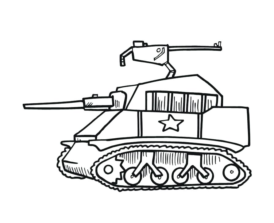 893x727 Army Tank Drawing At Free For Personal Use Coloring Pages Online - Drawing Online For Adults