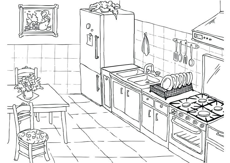 750x531 how to draw kitchen coloring pages for kids printable adults pdf - Drawing Online For Adults
