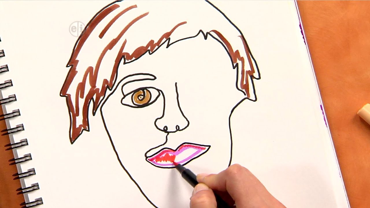 1280x720 How To Draw An Abstract Self Portrait Fun Art Project For Kids - Drawing Online For Adults
