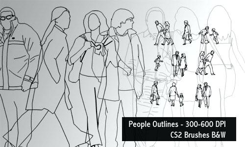 500x300 people outline people outlines brush dpi - Drawing Outlines Of People