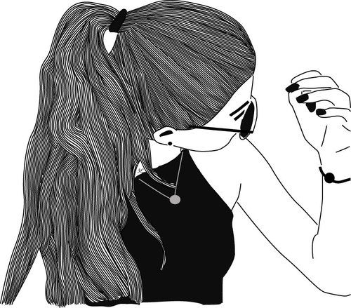 500x439 black, outline, and cool image tumblr outlines - Drawing Outlines Of People