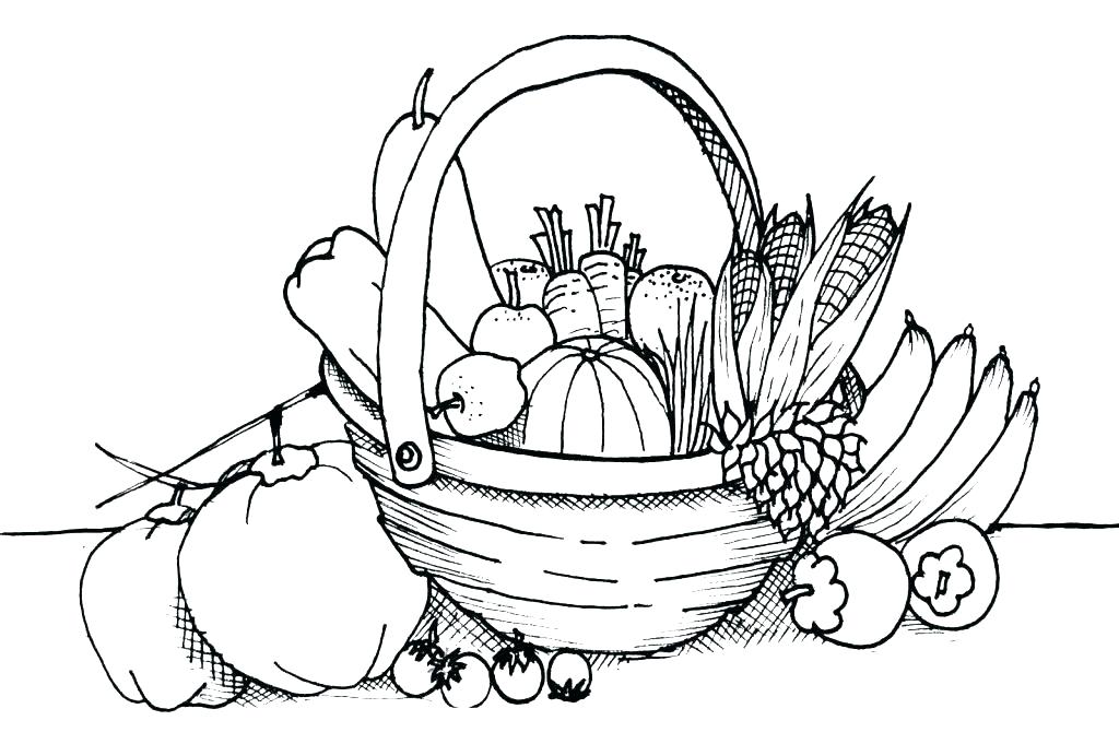 1024x681 Kids Drawing A Basket Of Fruit Coloring - Drawing Page Online