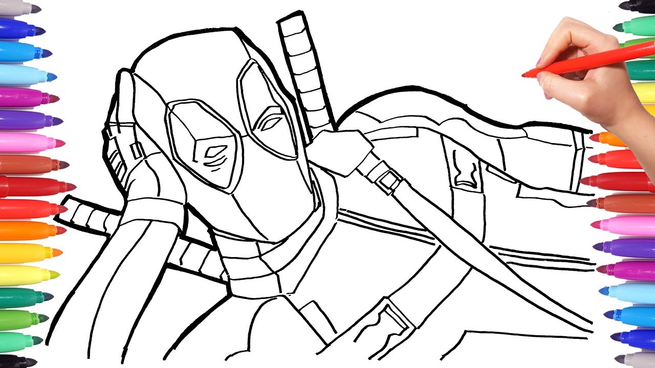 1280x720 Marvel Deadpool Coloring Pages How To Draw Deadpool - Drawing Pages