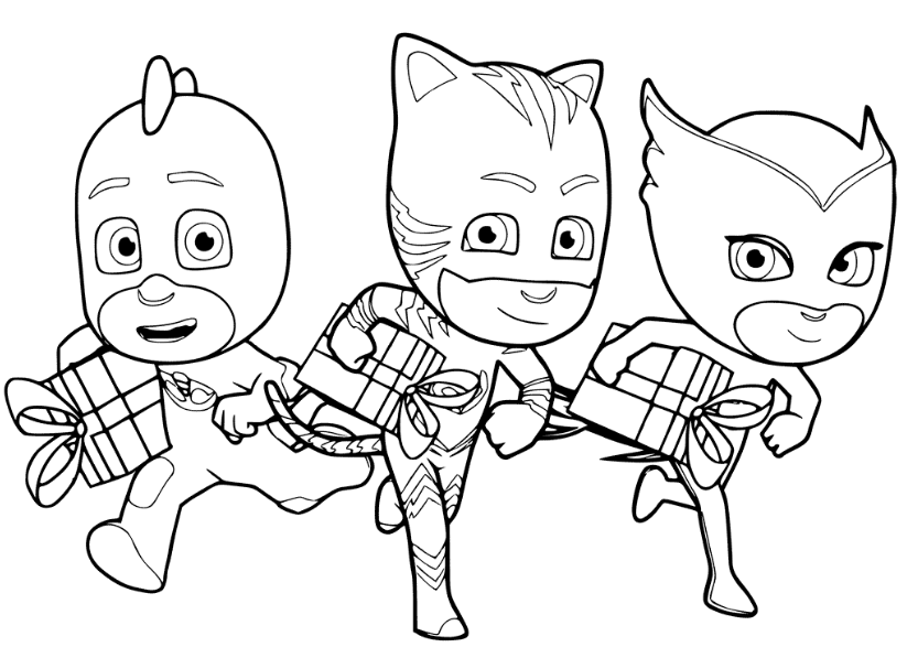 823x587 pj masks coloring pages - Drawing Pages