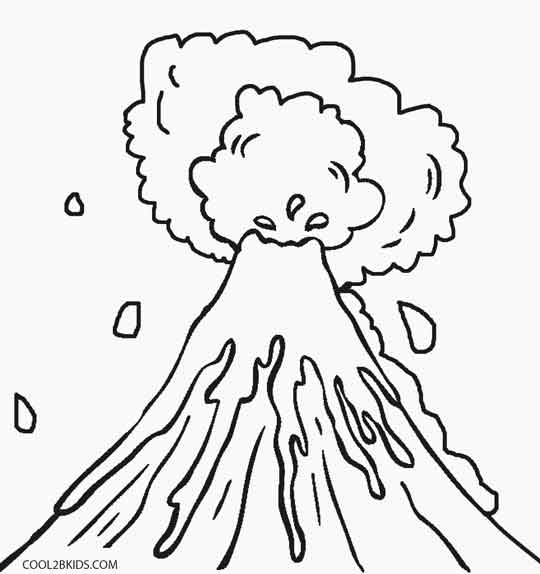540x574 Printable Volcano Coloring Pages For Kids - Drawing Pages For Kids