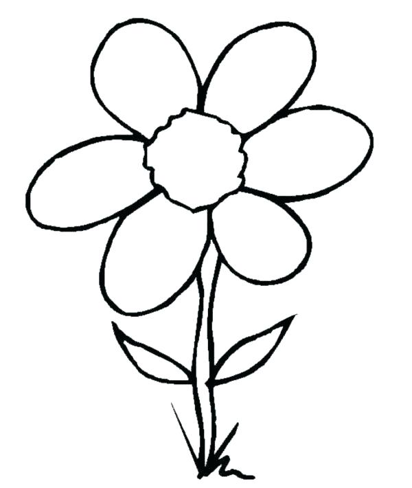 600x710 Simple Flower Color Pages Simple Flowers Coloring Pages Flower - Drawing Pages For Kids