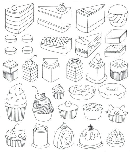 500x585 Coloring Pages For Teens Pdf Cake More Cute Drawings Nice To Print - Drawing Pages For Teens