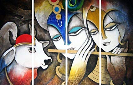 425x272 Printelligent Krishna Painting Frames Glittering Wall Painting - Drawing Painting Images