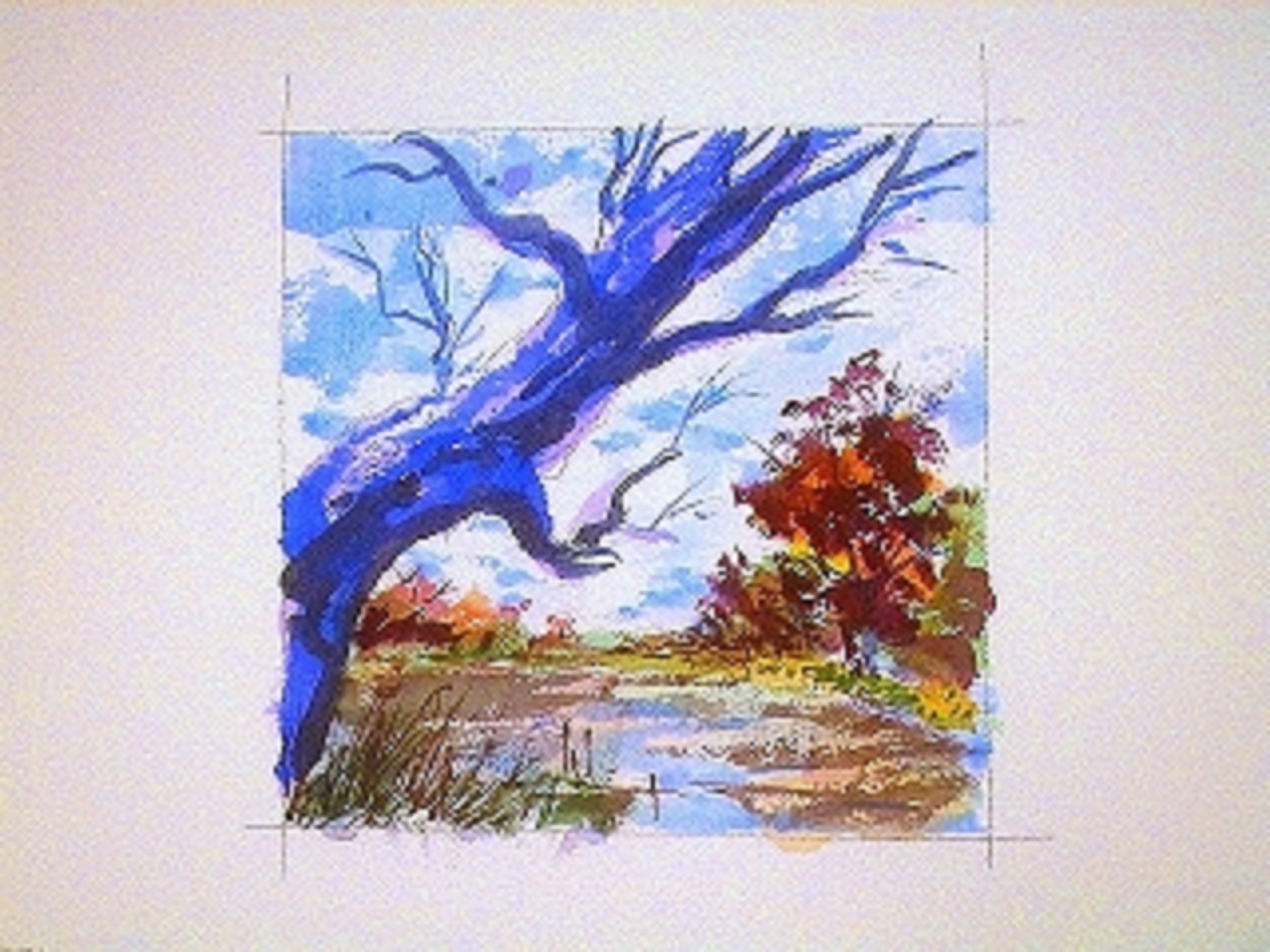 1280x960 Dry Brush Watercolor Technique, Step - Drawing Painting Techniques